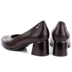 Women's pumps, chocolate high heels, Potocki 25-12712