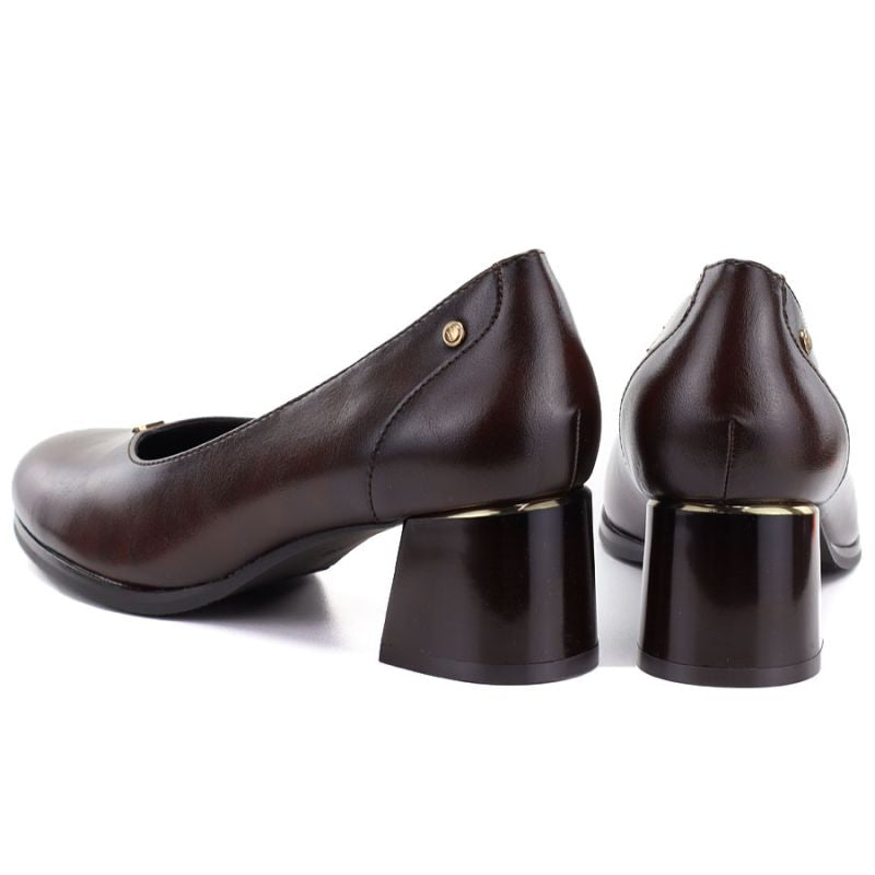 Women's pumps, chocolate high heels, Potocki 25-12712