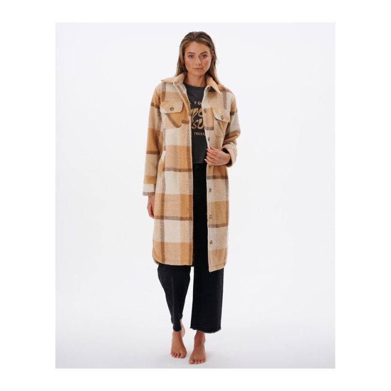 RIP CURL Breeze Check Jacket camel Rip Curl