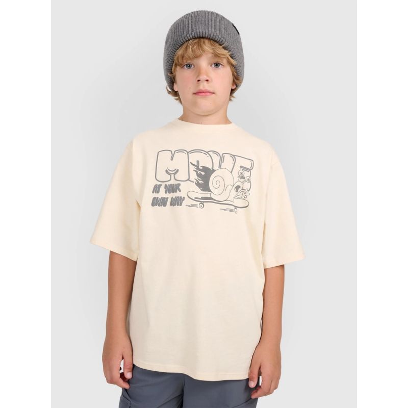 Boy's oversize T-shirt with print 4F 4FJRAW25TTSHM3208-12S *Kategoria tymczasowa Your Sports Performance