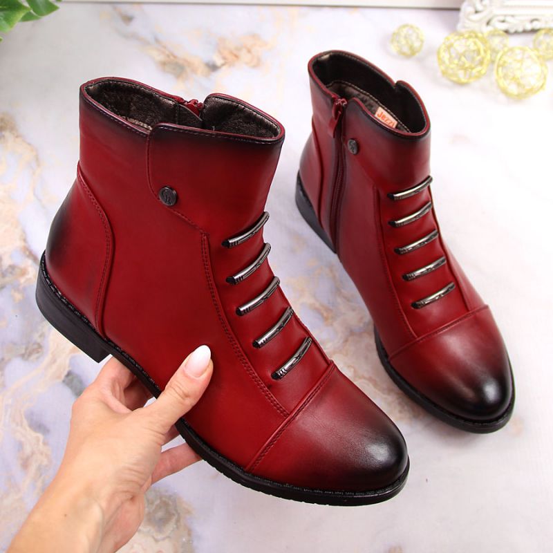 Jezzi W JEZ52G red insulated ankle boots with decorations Footwear/Outdoor/Jezzi Your Sports Performance
