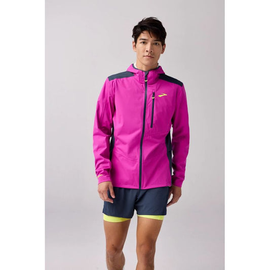 Men's High Point Waterproof Jacket 2 Pink Running Jacket Brooks/Kurtki Your Sports Performance