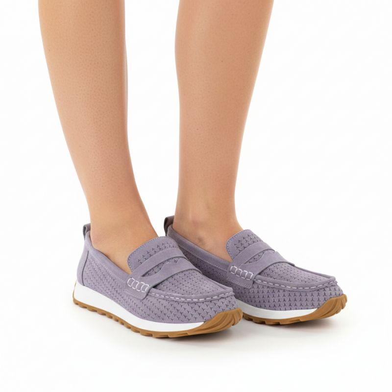Sergio Leone SP009 Purple Suede Leather Moccasins To be categorized Your Sports Performance