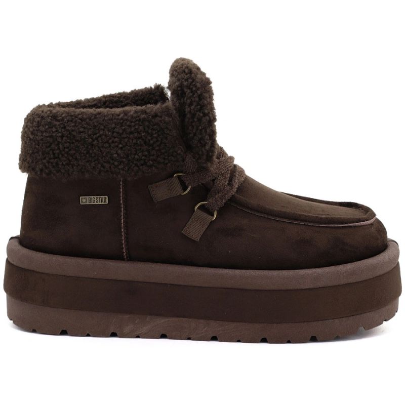Waterproof women's snow boots with platform, brown Big Star UU274214
