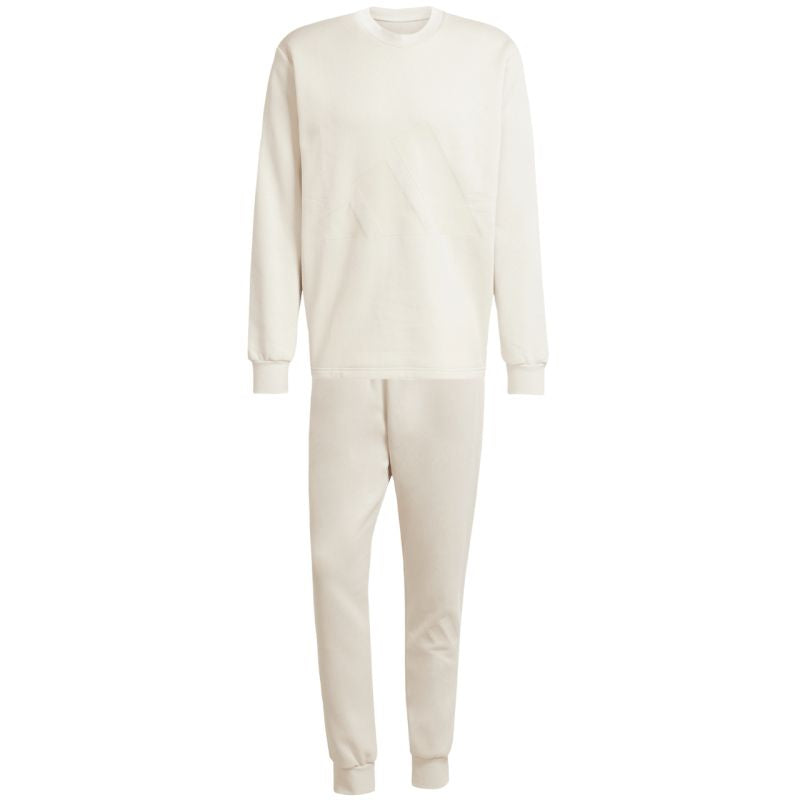 Men's adidas Sportswear Big Logo Fleece Colorblock Tracksuit Beige JX5572 In preparation Adidas