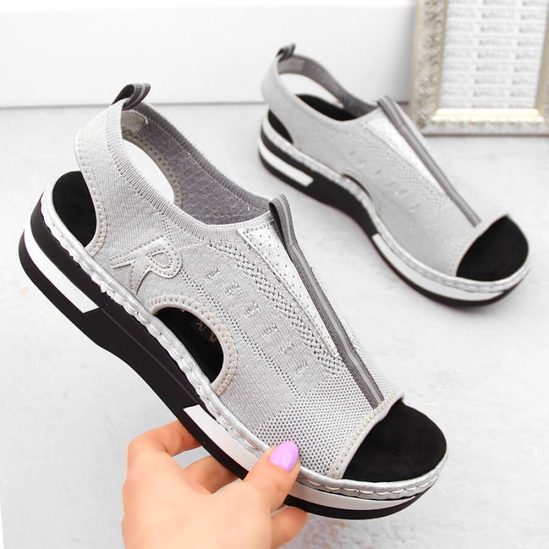 Rieker W RKR686 metallic comfortable slip-on sandals Rieker