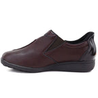 Women’s Burgundy Leather Wedge Shoes M.Daszyński SFY2647-5