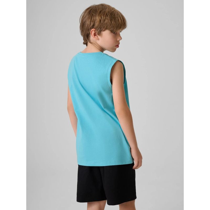 Boy's regular sleeveless T-shirt with print 4F 4FJRSS26TSLEM354-047S 4f