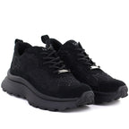 Women's sneakers with mesh and rhinestones black Goe TT2N4041 Goe
