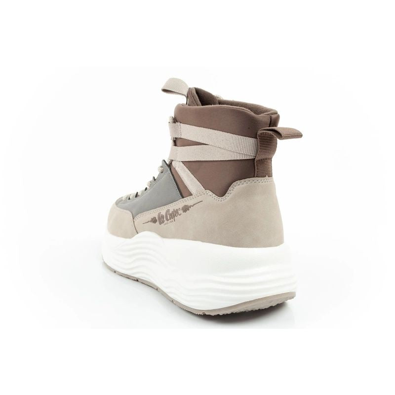 Lee Cooper women's sports sneakers, fashionable, comfortable, over-the-ankle, beige In preparation Your Sports Performance
