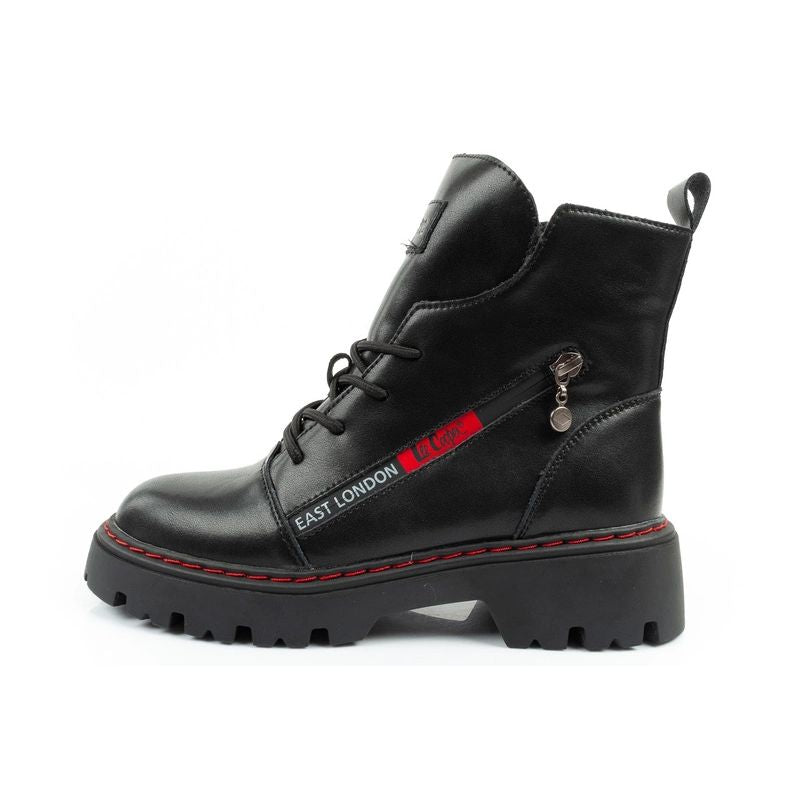Lee Cooper boots, women's boots, leather boots, black, red, warm Lee Cooper