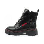Lee Cooper boots, women's boots, leather boots, black, red, warm Lee Cooper