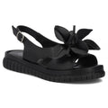 Women's leather wedge sandals, black, Filippo DS6965 Filippo