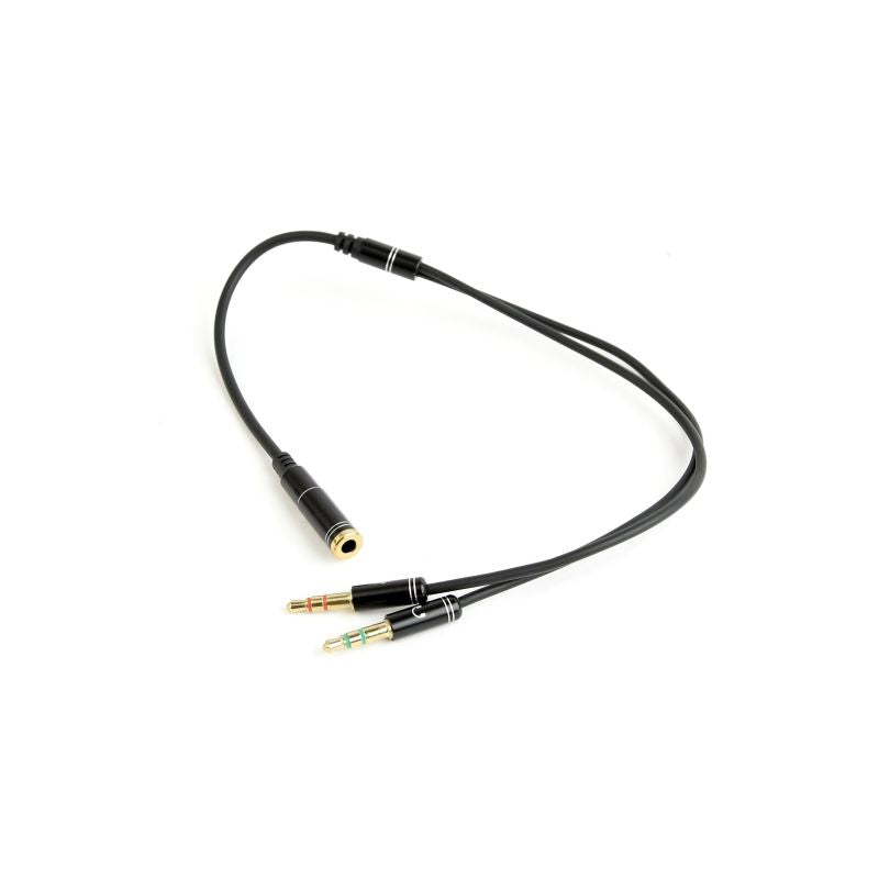 GEMBIRD CCA-418M Cable (Mini Jack x2 M - 4-Pin, Stereo Jack 3.5 mm F; 0.20 m; black) Kable i adaptery/Kable JACK i RCA(Cinch) Your Sports Performance