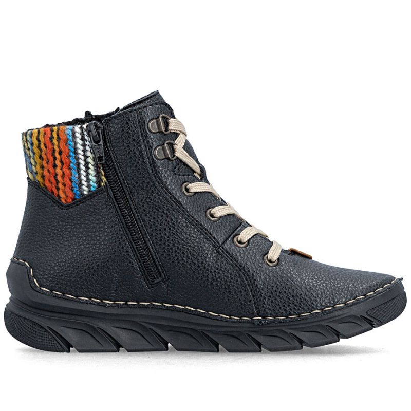 Rieker 55040-00 comfortable black women's ankle boots