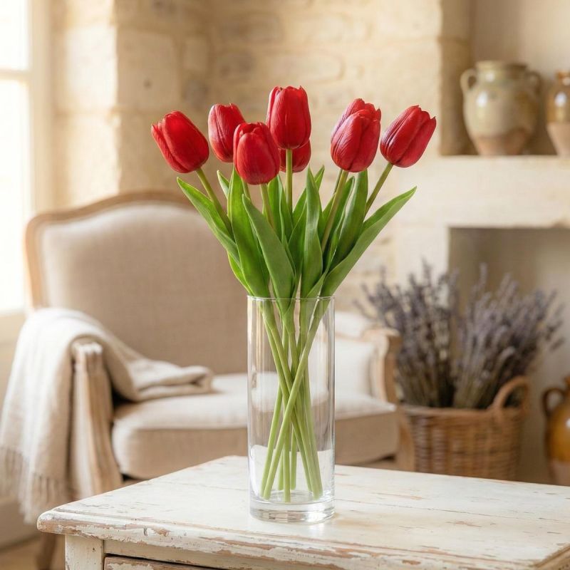 RED TULIP 31CM LIFE-LIKE SPRING DECORATION Home and Garden/Equipment Your Sports Performance