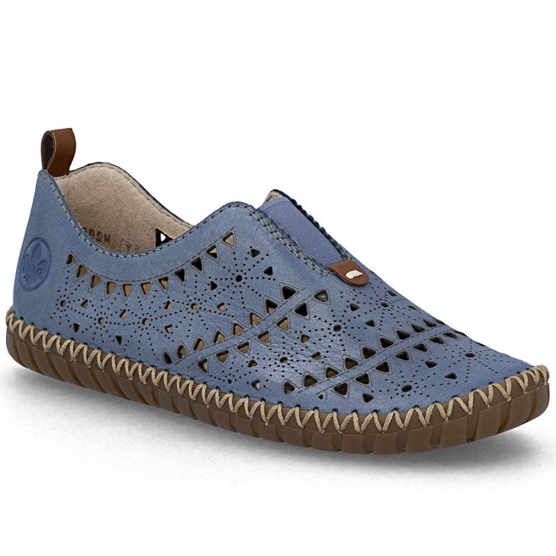 Women's leather openwork blue shoes Rieker M2852-12 To be categorized Your Sports Performance
