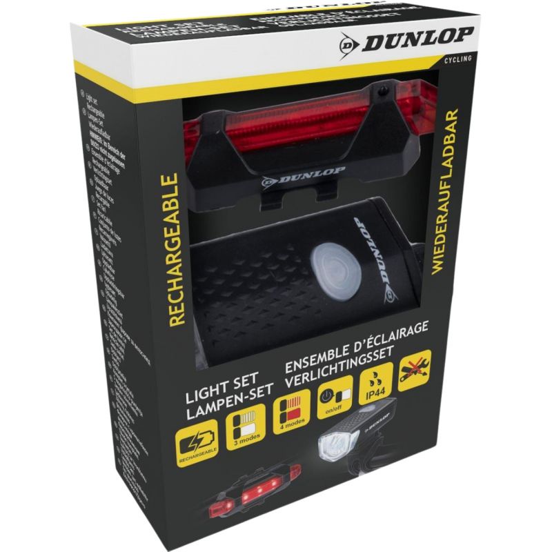 Set of Dunlop Led bicycle lights, USB charging, rear + front 473758 Accessories/Bicycle/Akcesoria rowerowe Your Sports Performance