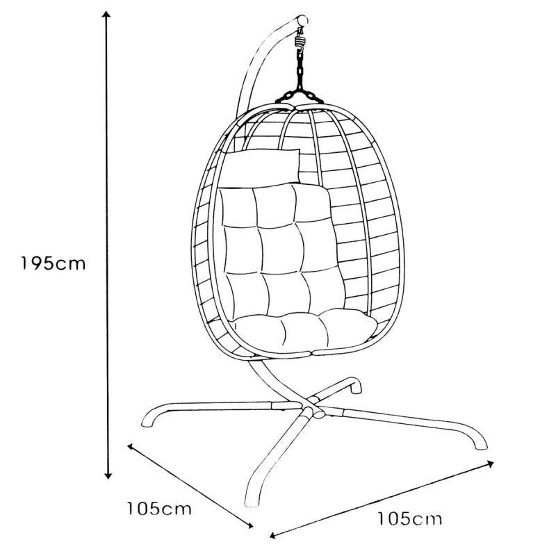 COCOON HANGING CHAIR 105x195CM DARK BROWN Home and Garden/Garden Your Sports Performance