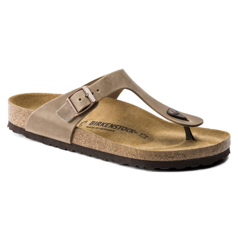 Birkenstock Gizeh Oiled Leather Tobacco Brown Regular Women's Flip-Flops Wide (0943811) Footwear/Lifestyle/Brinkenstock/Japonki Birkenstock