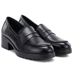 Women's black high-heeled moccasins Potocki SZ12870