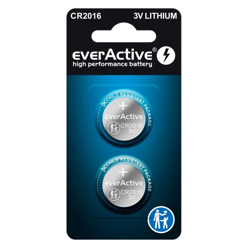 EVERACTIVE MINI CR2016 LITHIUM BATTERIES BLISTER 2 PCS CR20162BL Baterie, akumulatorki i ładowarki/Baterie Your Sports Performance