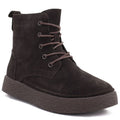 Women's leather ankle boots in chocolate suede Sergio Leone BT-30