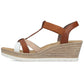 Rieker 61995-81 brown women's wedge sandals Rieker