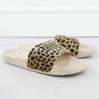 Women's leopard print beach flip-flops for the pool, beige SS274715 Footwear Your Sports Performance