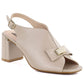 Women's beige Jezzi RMR25112-3 block heel sandals with bow Jezzi