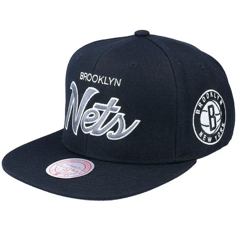 Mitchell &amp; Ness NBA Brooklyn Nets Team Script 2.0 Snapback Nets Cap HHSS3280-BNEYYPPPBLCK Clothing/Basketball/Mitchell & Ness Your Sports Performance