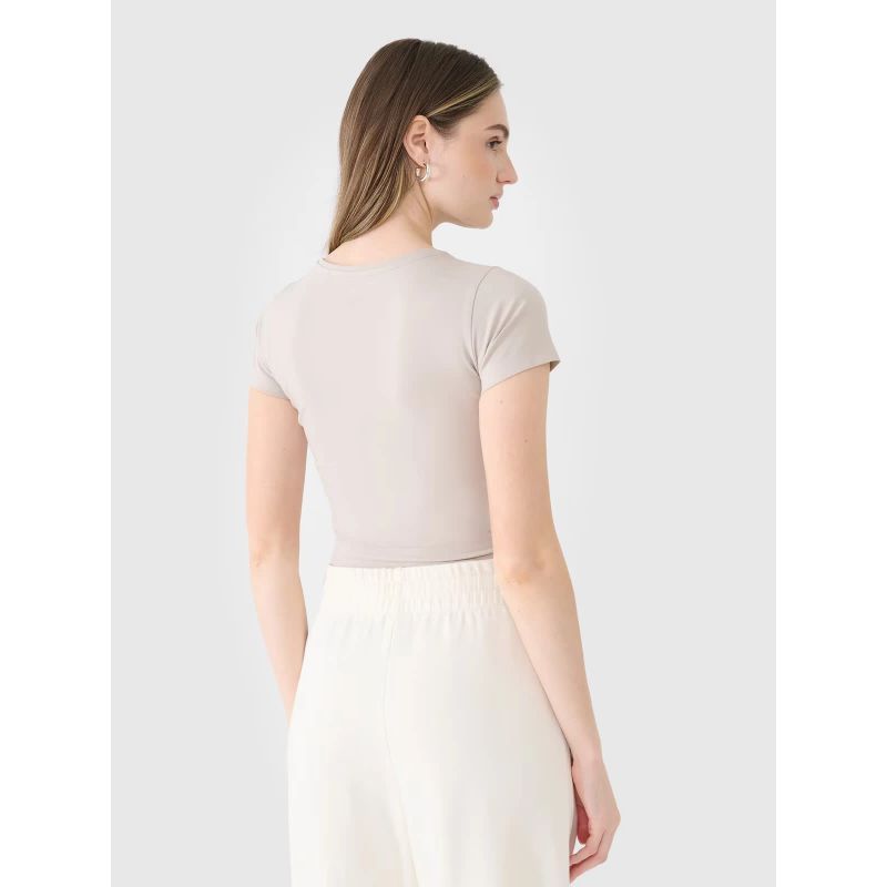 Women's crop top plain t-shirt 4F 4FRSS25TTSHF2695-83S *Kategoria tymczasowa Your Sports Performance