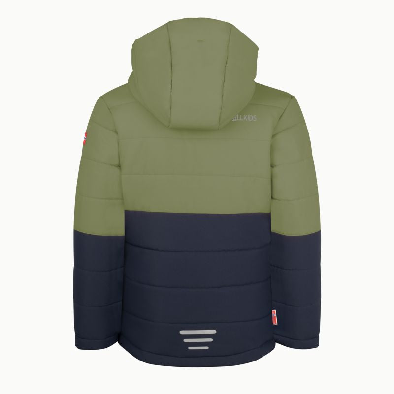 Trollkids Kids Hemsedal Snow Jacket XT Insulated Winter Jacket for Girls/Boys, Green (513-335)