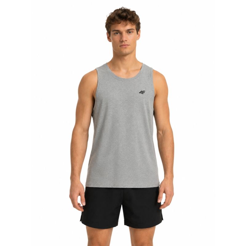 Regular sleeveless shirt for men, smooth, 4F 4FRSS26TSLEM367-27M