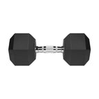 HEX 20 kg rubber-coated cast iron dumbbell REBEL ACTIVE To be categorized Your Sports Performance