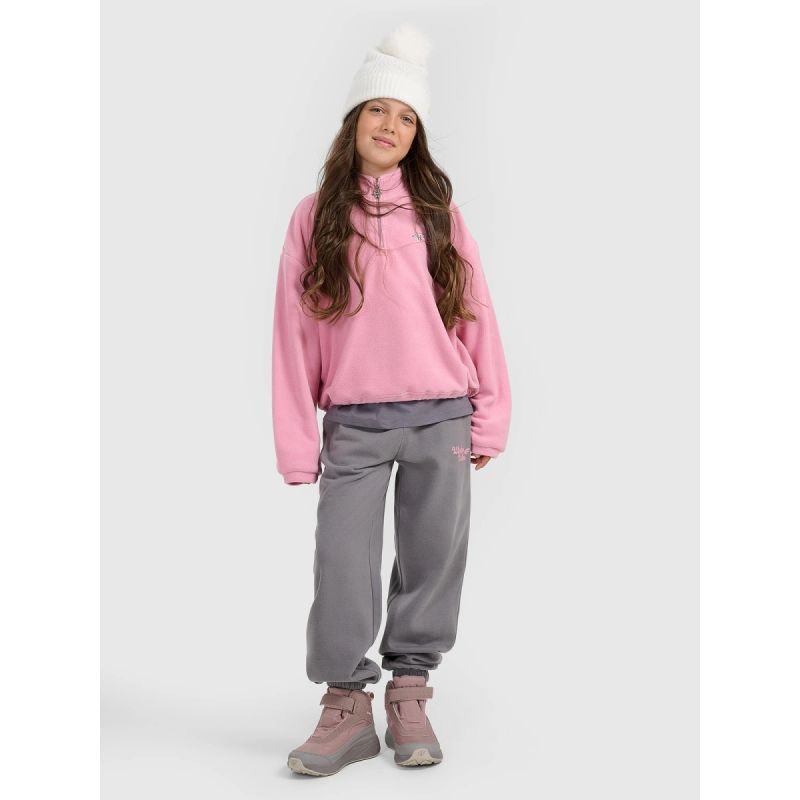 4FWarm oversize fleece with stand-up collar for girls 4F 4FJRAW25TFLEF441-54S 4f