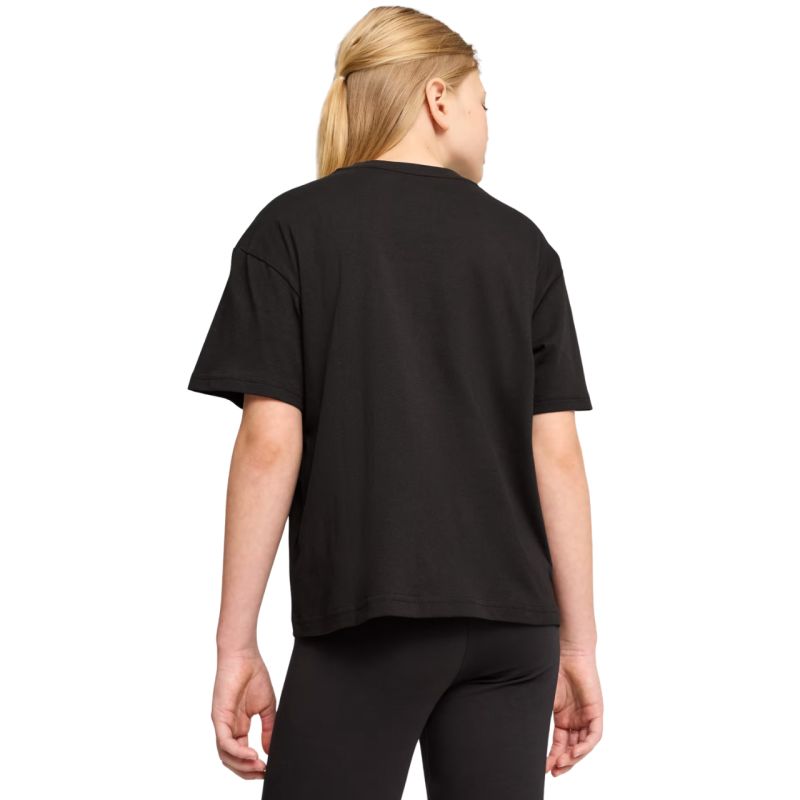 Puma Ess Centered Cat Logo Boxy Tee for Kids Black 685131 01