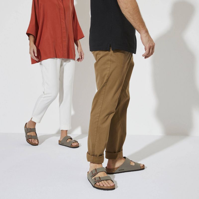 Birkenstock Arizona Birko-Flor Nubuck Stone regular women's/men's flip-flops wide gray (0151211) Footwear/Lifestyle/Birkenstock/Klapki/chodaki Birkenstock