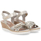 Women's gold leather wedge sandals Remonte R6266-90 Remonte
