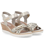 Women's gold leather wedge sandals Remonte R6266-90 Remonte