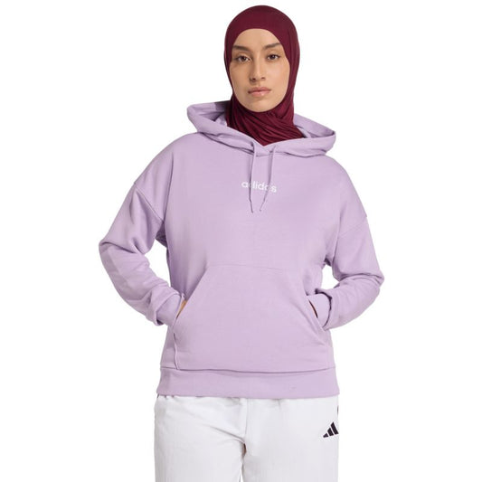 Women's adidas Essentials Linear French Terry Hoodie Purple JY0036 In preparation Adidas