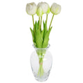 BOUQUET OF 5 WHITE PEONY TULIPS 39 CM LIFE-LIKE SPRING DECORATION Home and Garden/Equipment Your Sports Performance