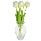 BOUQUET OF 5 WHITE PEONY TULIPS 39 CM LIFE-LIKE SPRING DECORATION Home and Garden/Equipment Your Sports Performance