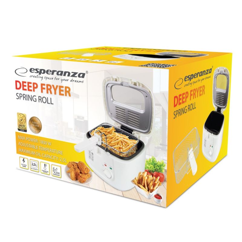 Esperanza SPRING ROLL EKG012 fryer (2.5 l; 1800W; white) AGD - Produkty/Frytownice Your Sports Performance