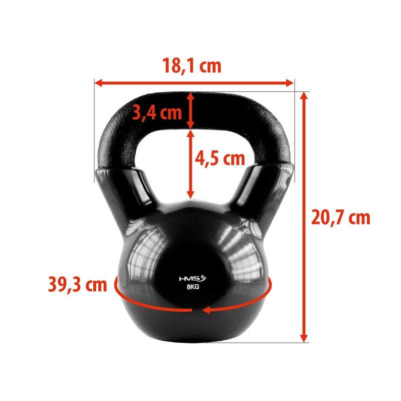 Kettlebell cast iron Black HMS KNV08