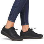Rieker 50960-00 women's leather high-heeled shoes, black To be categorized Your Sports Performance