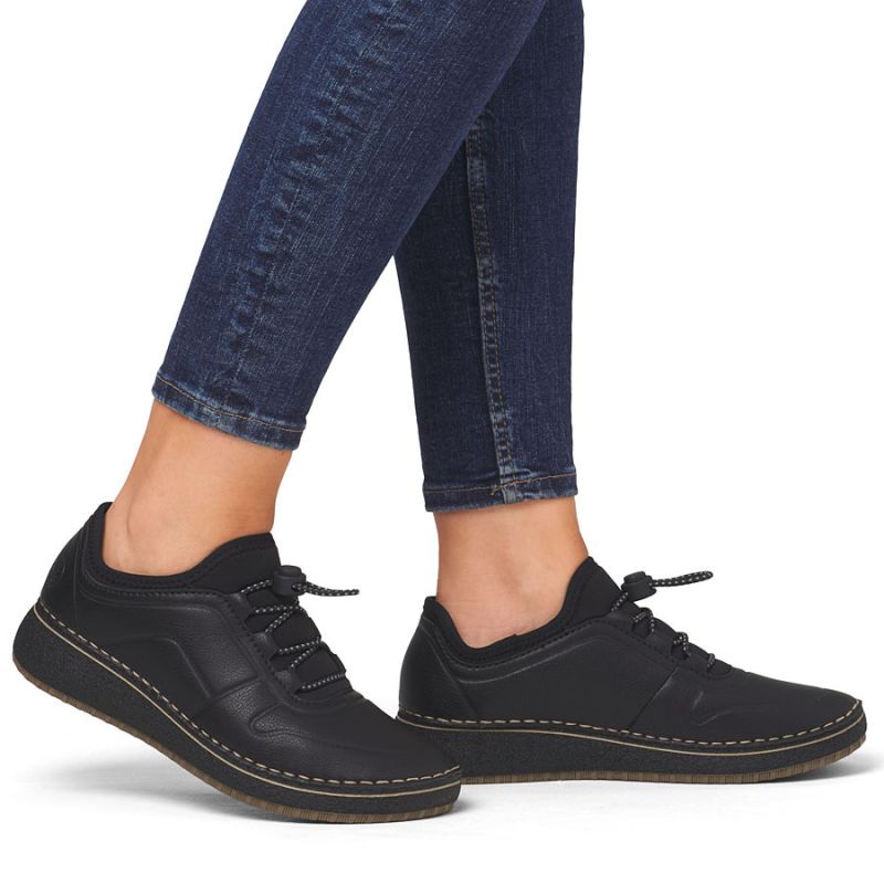 Rieker 50960-00 women's leather high-heeled shoes, black To be categorized Your Sports Performance
