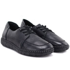 Jezzi JH01-1 comfortable black women's leather shoes