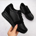 Sergio Leone PB236-S women's leather wedge sneakers, black Footwear Your Sports Performance