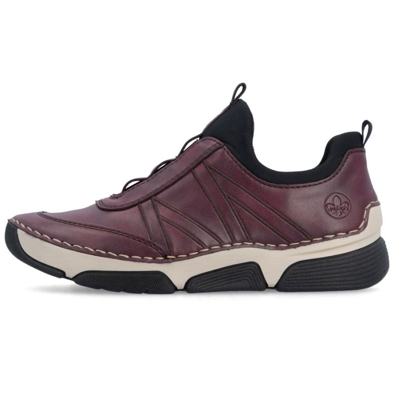 Comfortable Women’s Slip-On Shoes in Burgundy Rieker 45975-35